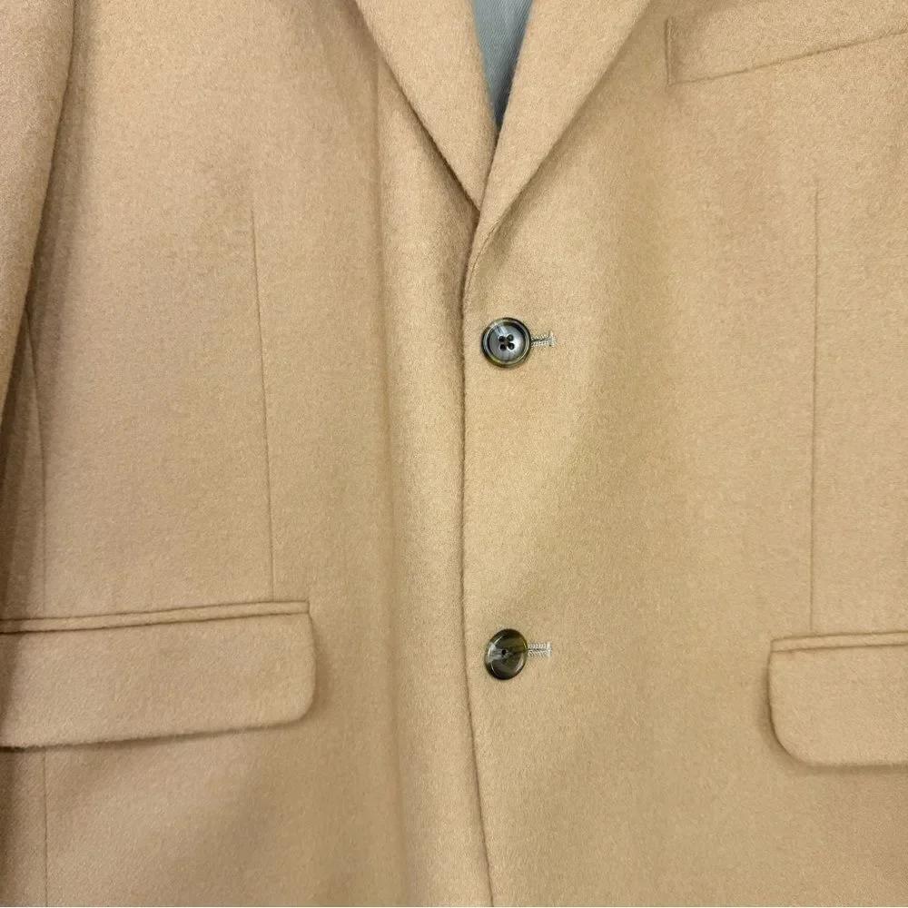 Stafford Tan Camel Hair Wool Double Button Blazer Suit Coat